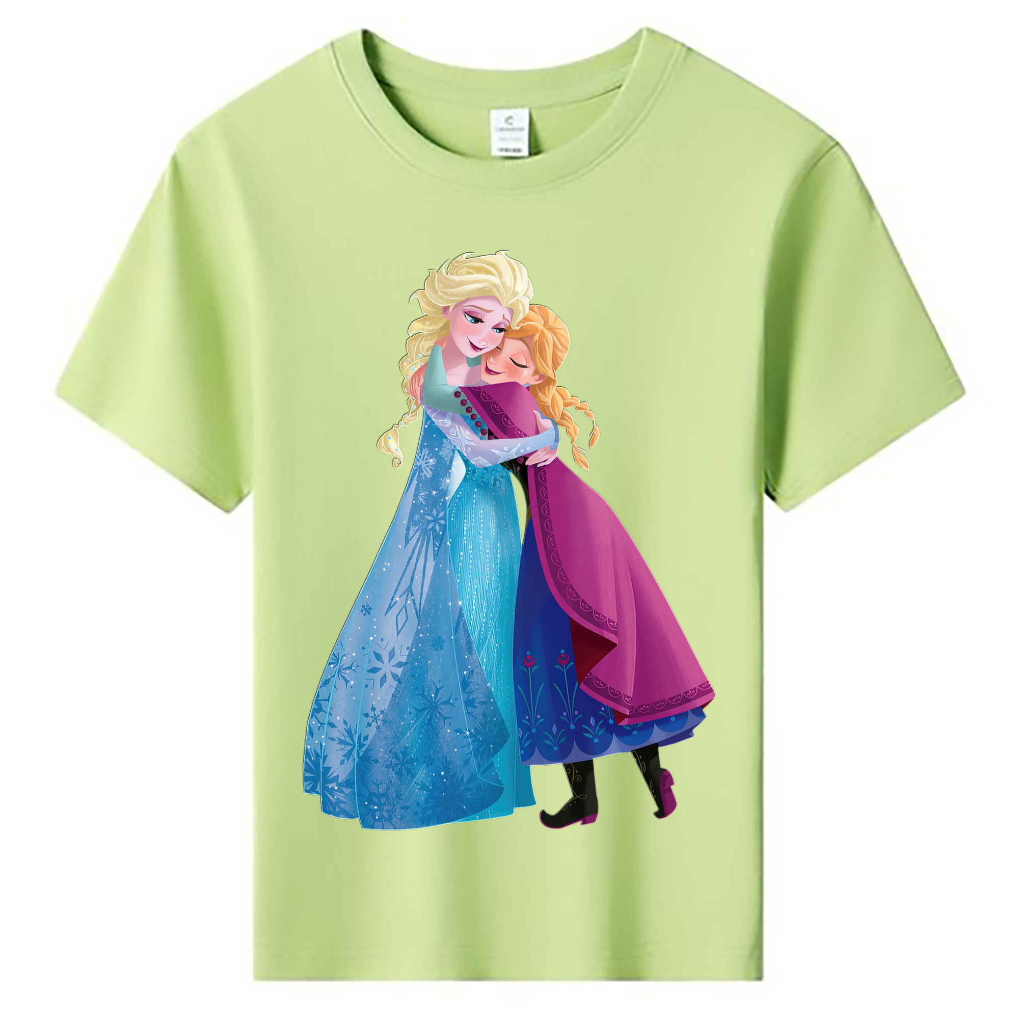 （画像用） アナと雪の女王 アンナ エルサ Frozen Anna Elsa 綿100％キッズTシャツ（フロントプリント）